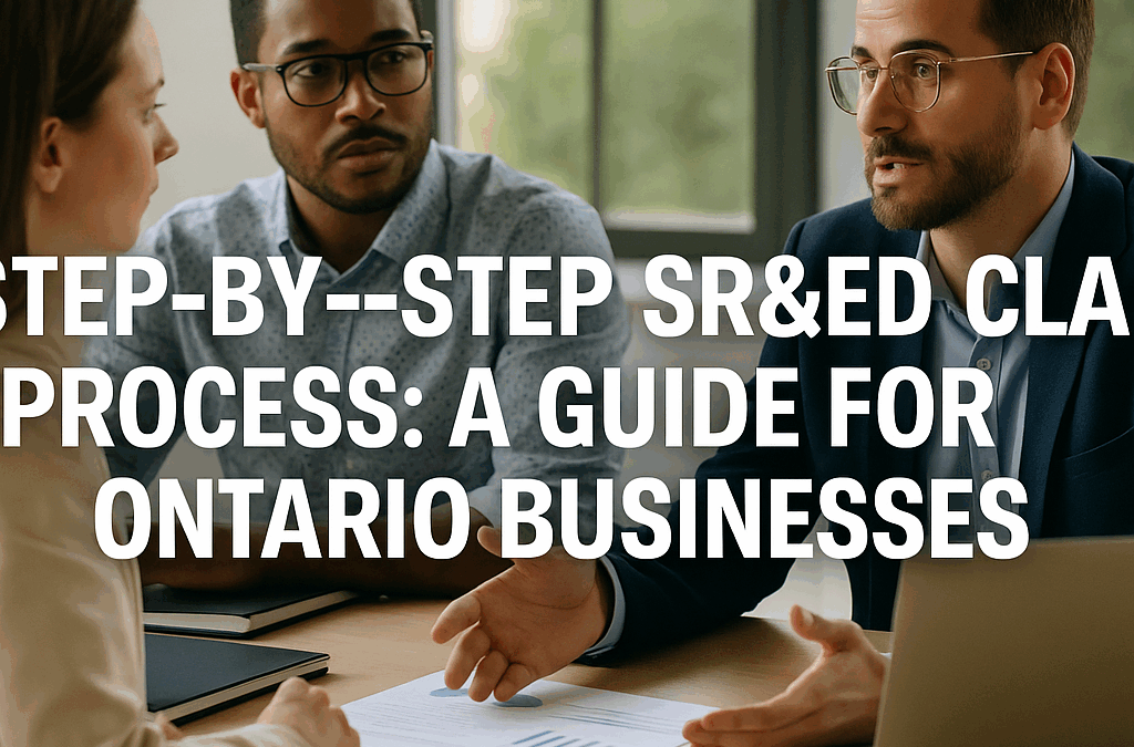 Business team collaborating on SR&ED eligibility and tax filings